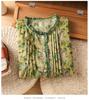 2026 Plus Size Women's Pure Ramie Summer Loose Green Top