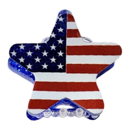 

Hair Pin 4th of July USA Flag Pattern Red Blue White Striped Print Anti-Slip Design Hairpin Star Heart Tops Hat Shape Hair Clip Hair Accessory E