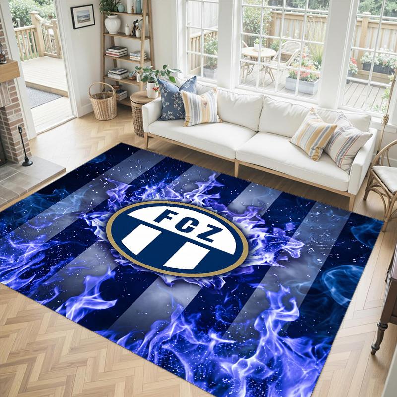 Tappeto in Velluto di Cristallo Design FC Zürich Accogliente Non?Tappeto Stampato Antiscivolo per Camera da Letto Soggiorno Ingresso