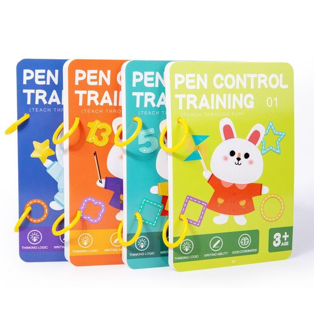 Reusable Magical Tracing Workbook Erasable Pen Control Training Book  Kids Practice