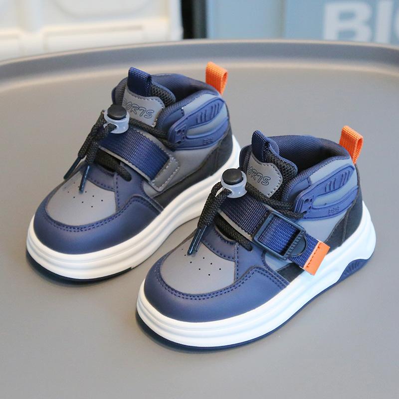 Children's sports shoes 2025 spring and autumn boys' casual board shoes high-top girls' bread shoes dopamine baby dad shoes