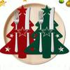Felt Christmas Tree Knife and Fork Set with Coaster - Festive Table Decoration