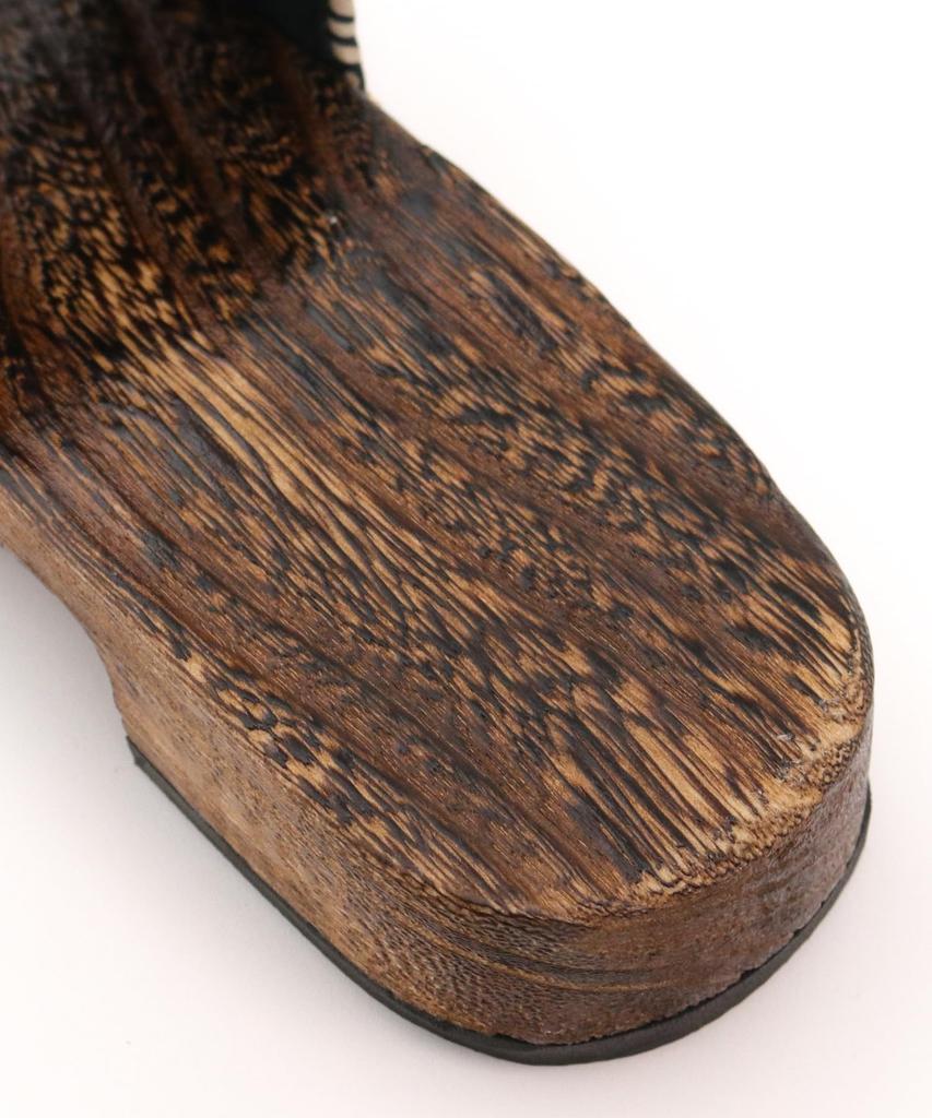 KYOETSU Geta Sandals with Japanese Burnt Paulownia Wood Men's Patterns, (7)
