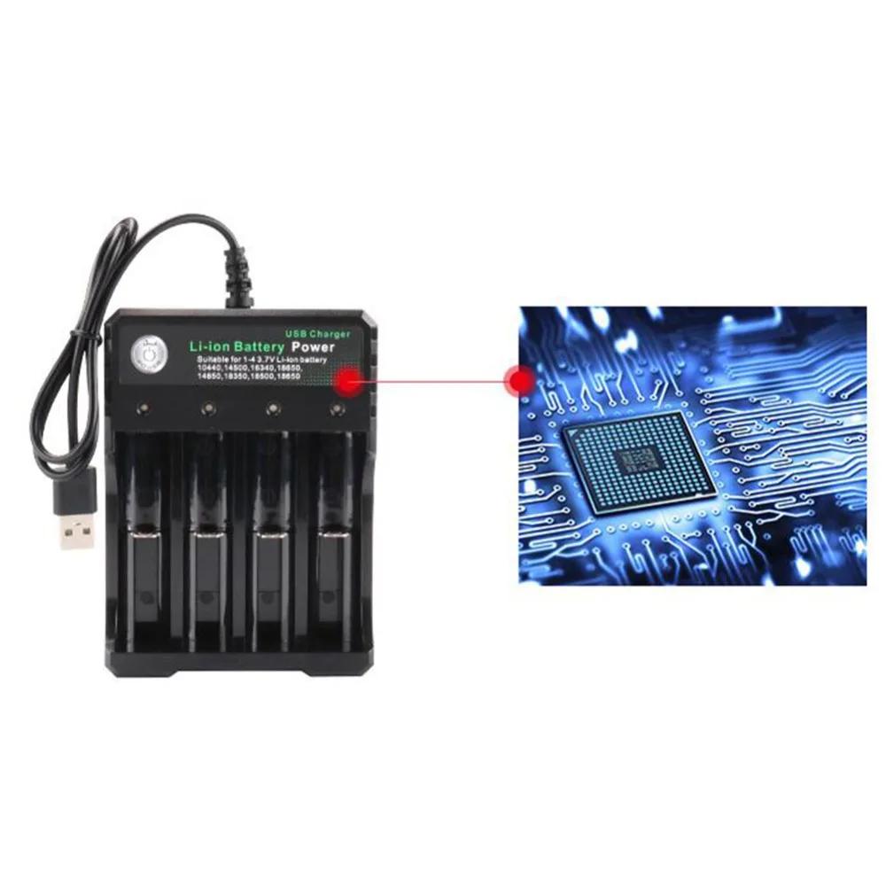 Rechargeable Lithium Batteries 12 4 Slots AC 110V 220V 18650 Battery Charger Black For 14500 14650 16650 18350 18500 18650 37V