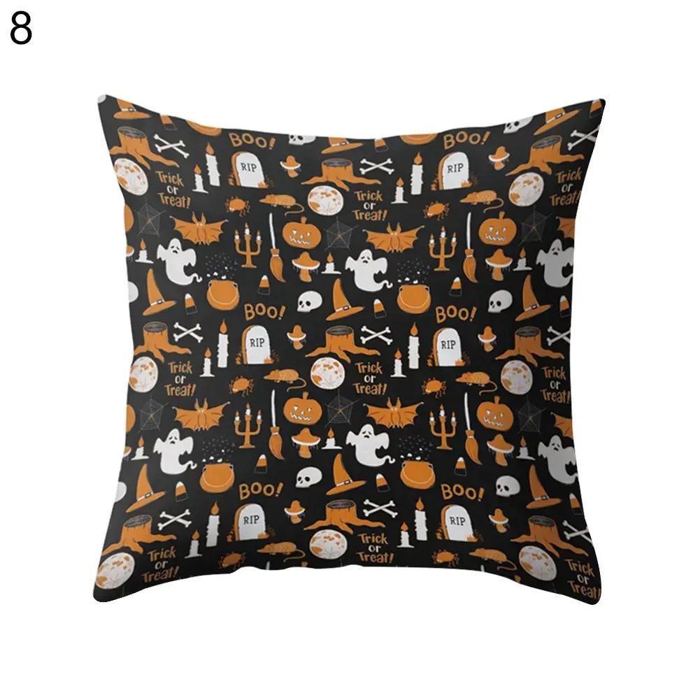 

Хэллоуин Тыква Привидение Принт Наволочка Дом Гостиная Диван Украшение Квадратная Полиэстеровая Подушка 66x66cm оранжевый