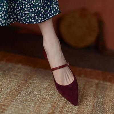 Scarpe Estive da Donna Rosse a Punta Tacco a Spillo Tacchi Alti Scarpe da Donna 2025 Décolleté con Punta Chic Stile Coreano Caldo