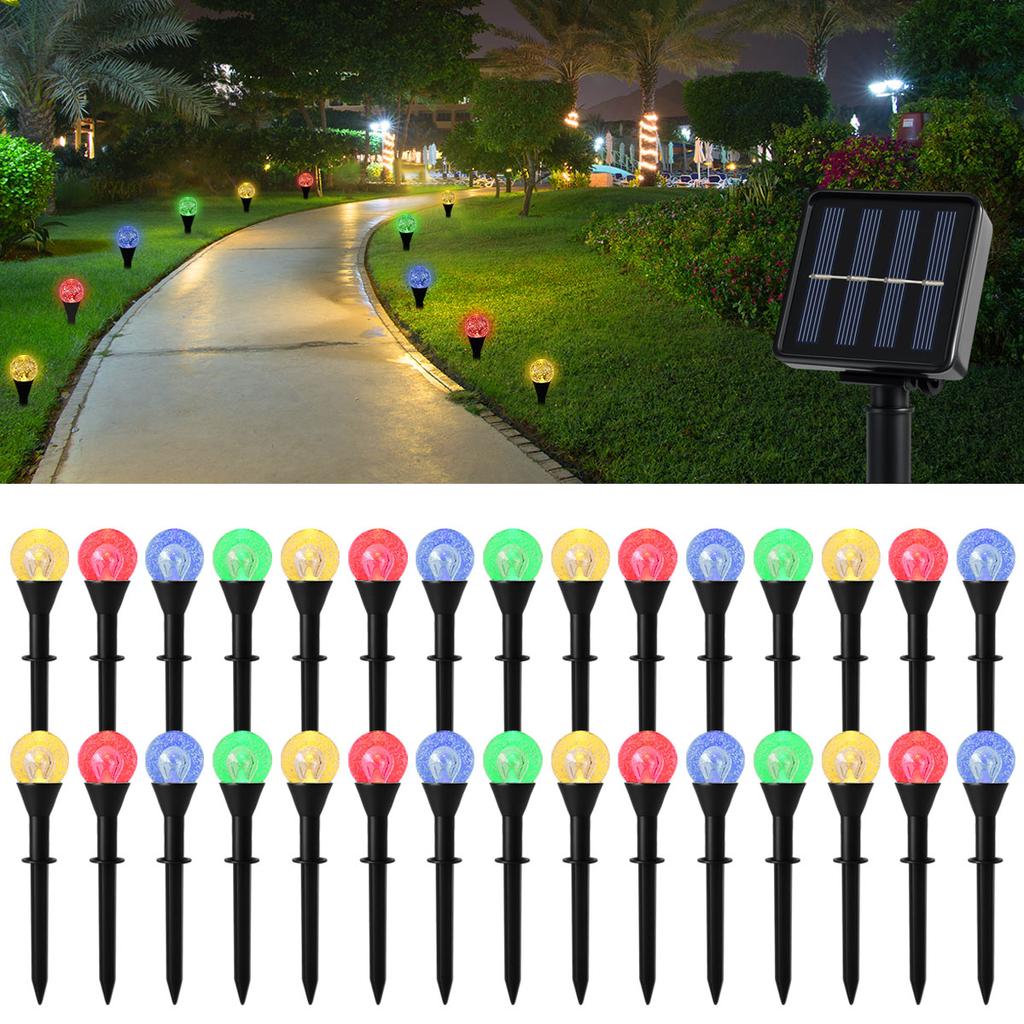 Outdoor Solar Bubble Ball Lawn Lights 20/30 LED Solar Pathway Lights 8 Modes Waterproof Solar String Light for Patio Garden Path