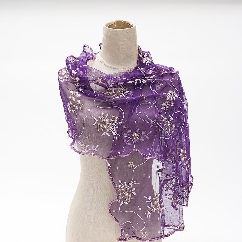 Printed Spliced Scarf Women's Fashion Lace Scarf Fashionable and Versatile
