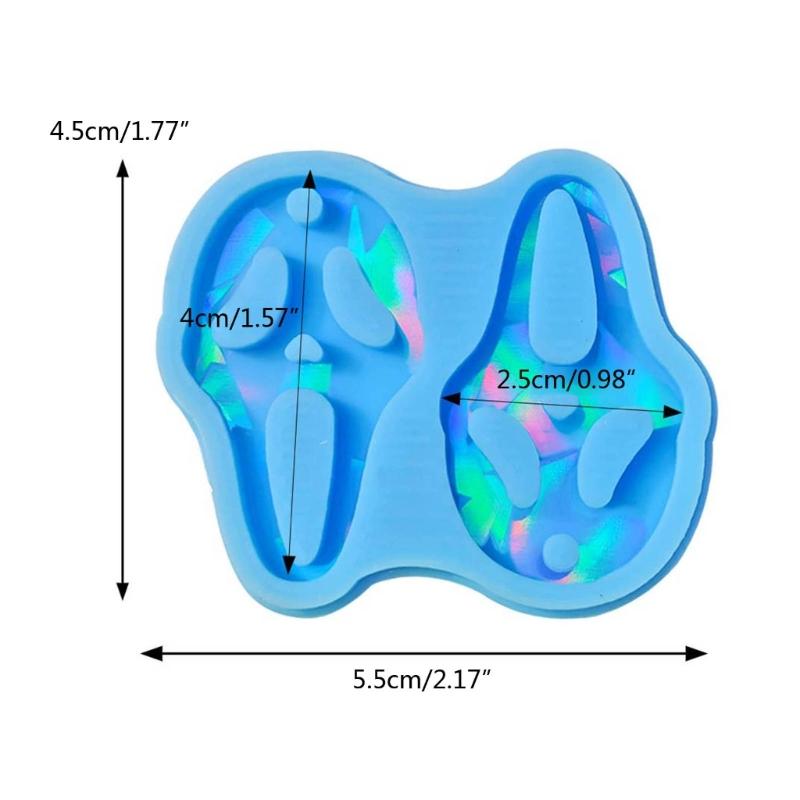 Silicone Mold for Earring Pendant Holographic Grimace Earring Resin Mold Funny Face Shape Earring Charm Epoxy Molds