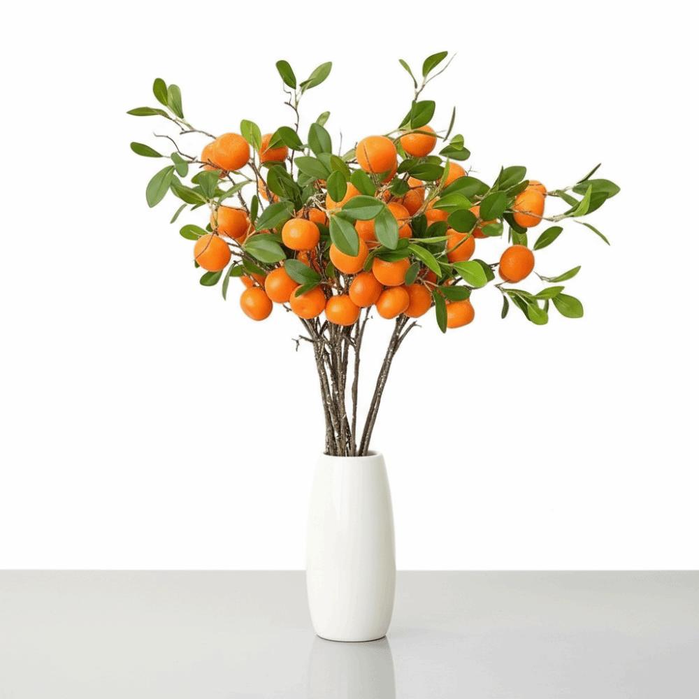 Faux Orange Artificial Orange Branch Green Leaves Simulation Fruit Tree  Restaurant Hotel