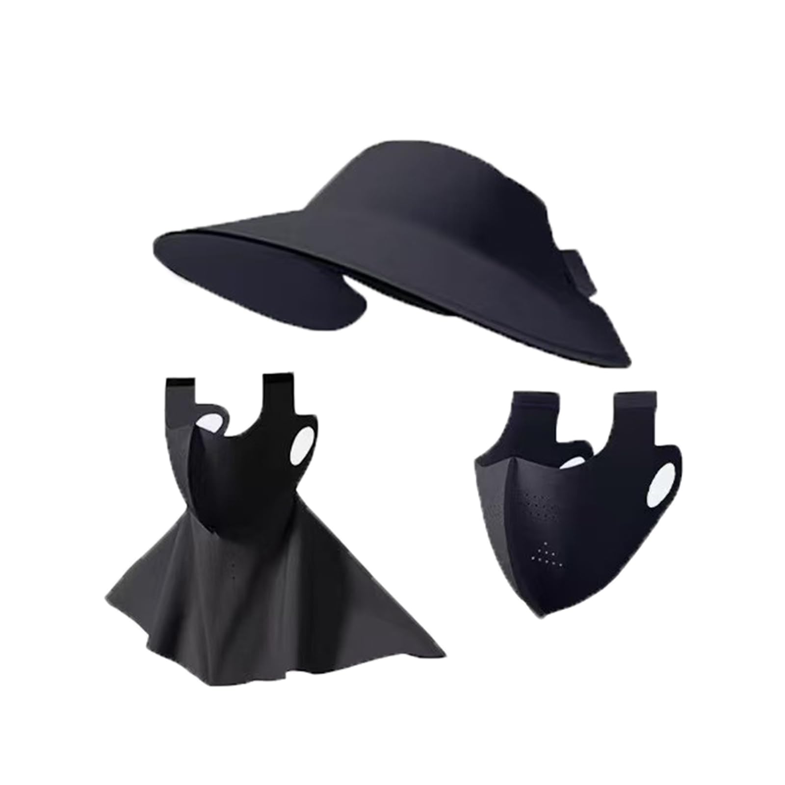 

Солнцезащитный козырек для лица с охлаждающим комплектом, широкий, для маленького лица, быстросохнущая шляпа от пота, для защиты от УФ-лучей, козырек, УФ-регулируемый, тепловой, летний, бесплатный [WKYHLGKL] чёрный