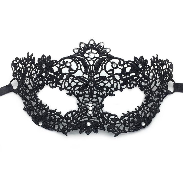 Halloween 3D Rhinestone Lace Half Face Cosplay Mask