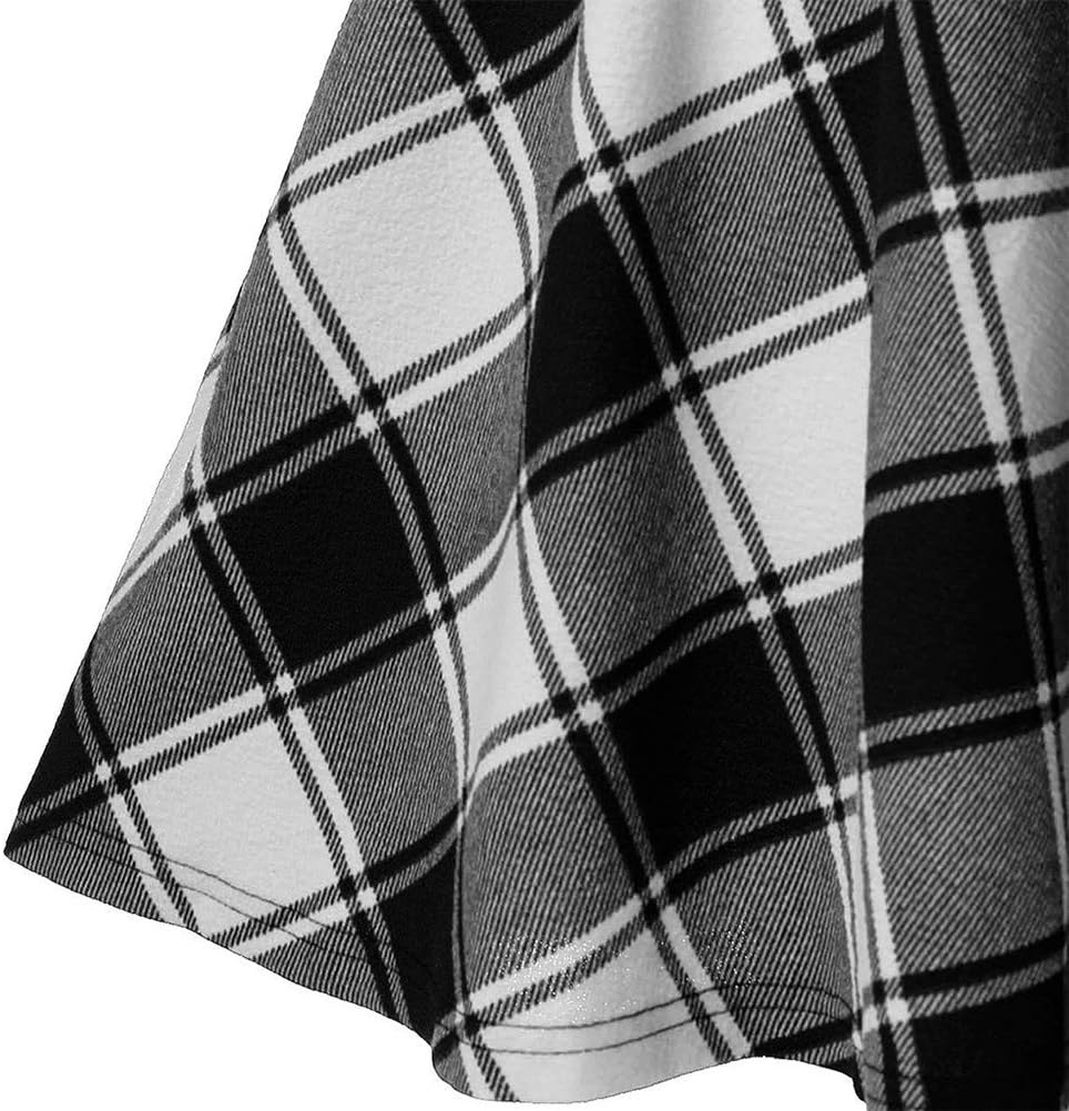 WTEMPO Gothic Plaid Mini Skirts for Women Short High Waist Plaid Skirts