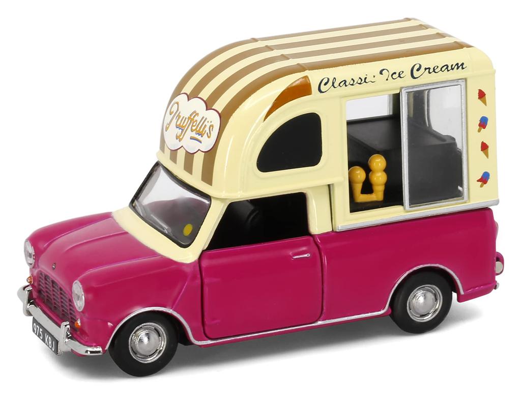 Tiny City Scale Diecast Model Car Morris Mini Ice Cream Van 1/50 (Wine Red)