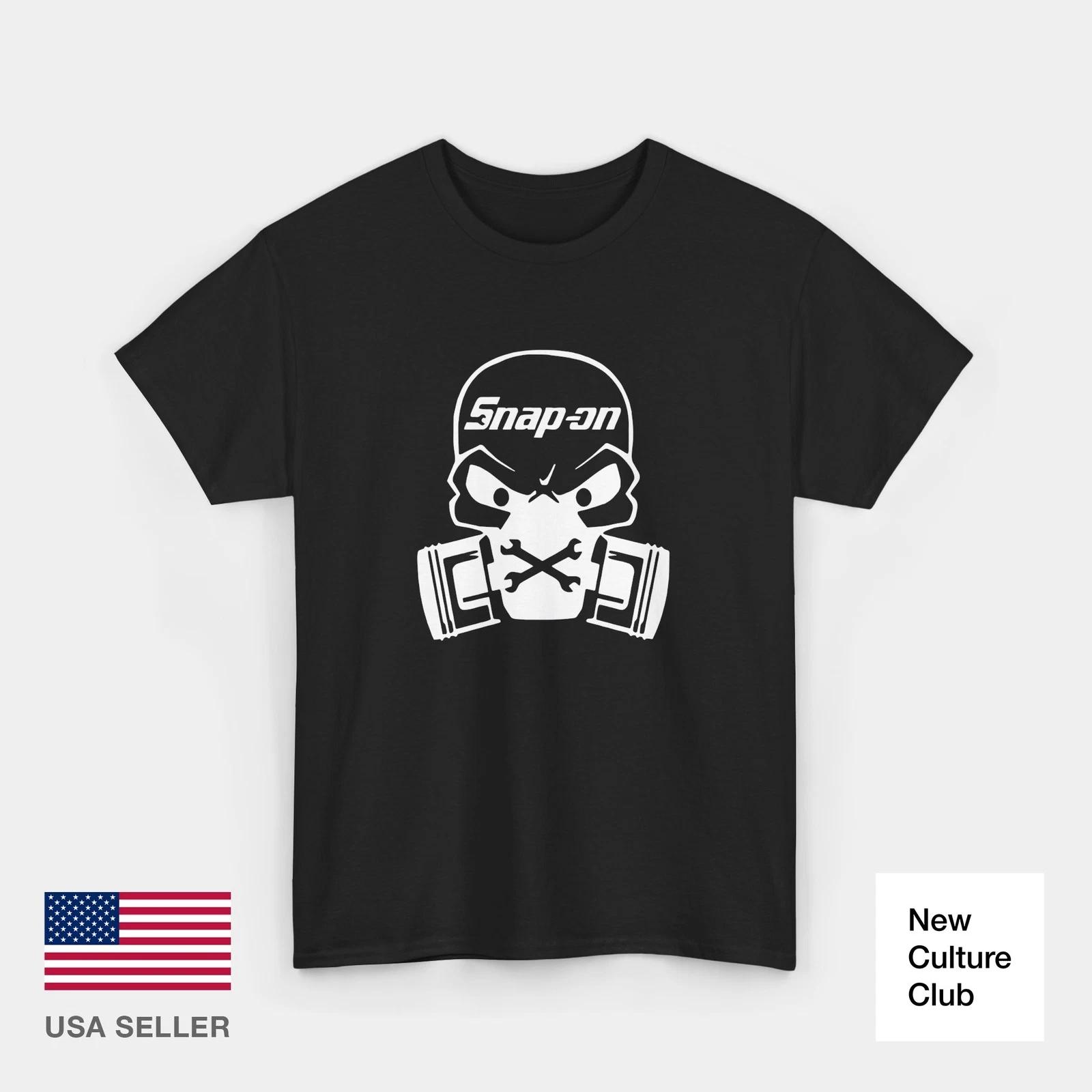 Snap On Tool Skull Black White Workwear Merch Inspired Design Heavy Cotton Tee M