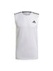 Adidas Sleeveless Tank D2M White Equivalent to Japanese Size 2L Men's Top, 3-Stripes, (GM2158),