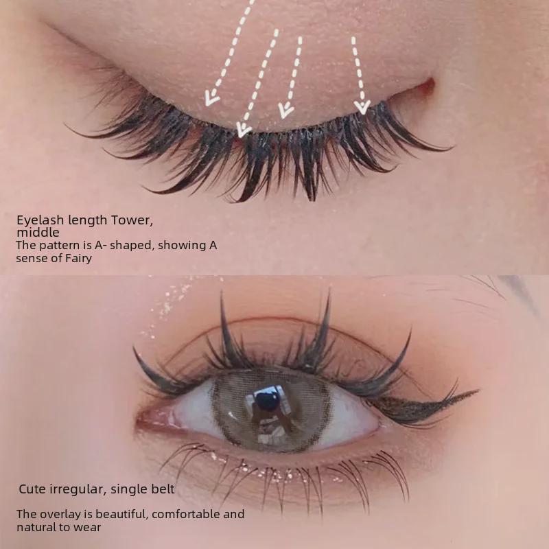 BQI Natural Thick Wheat Ear Spire False Eyelashes - Clustered for Novices