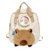 Capybara Nylon Cute Student Backpack Embroidered Multifunctional Kids Storage