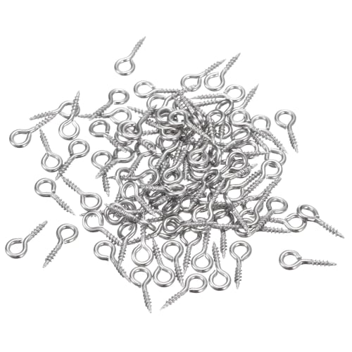 uxcell Eye Bolts, Hanging Hardware, Approximately 100 Pieces, 10x4mm, 304 Stainless Steel, Self-Tapping Eye Bolts, for Handmade Crafts, DIY Crafts, Co