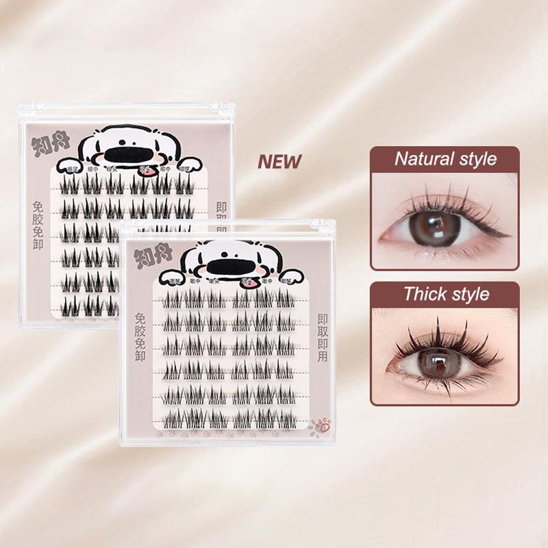 Glue-Free Sunflower Double Tip Wheat Comic Book Self-Adhesive Light Section False Eyelashes