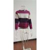 Women's Autumn And Winter Long Sleeved Striped Fur Round Neck Knitted Pullover Top Sweater