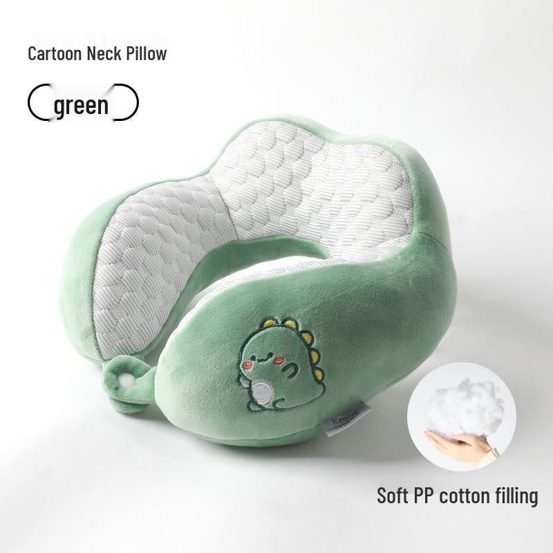 Cartoon U-shaped Neck Support Pillow - Crystal Velvet & PP Cotton