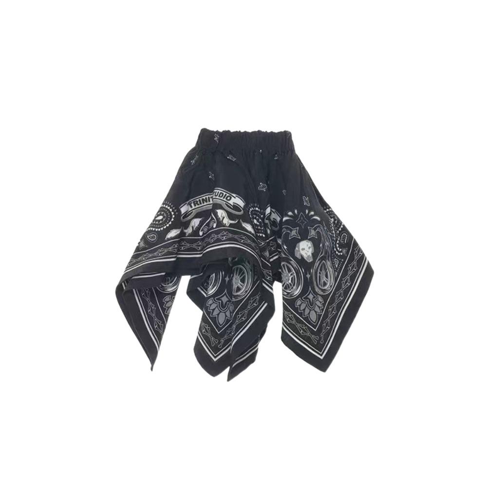 

Temperament Vintage Scrunchies Kerchief Hair Circle Simple Cashew Printed Hair Rope Travel чёрный