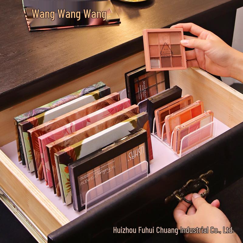 Transparent 7-Grid Desktop Cosmetic Organizer: Eyeshadow, Blush, and Makeup Storage Box