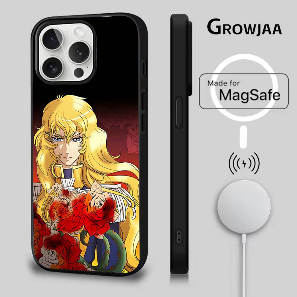 Rose of V-Versailles Lady Oscar  For IPhone 17,16,15,14,13,12,11,Pro,Max,Plus,Mini,SE4,E Protective Magnetic Case Cover iPhone11