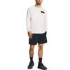 Under Armour Johnson Series Solid Cuffed Training Loose Fit Crew Neck Long Sleeve Drop Shoulder T-Shirt Men Tops White 1380125-114