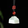 Genuine Hotan Jade Qingbai Heart Ruyi Pendant Unisex Accessory