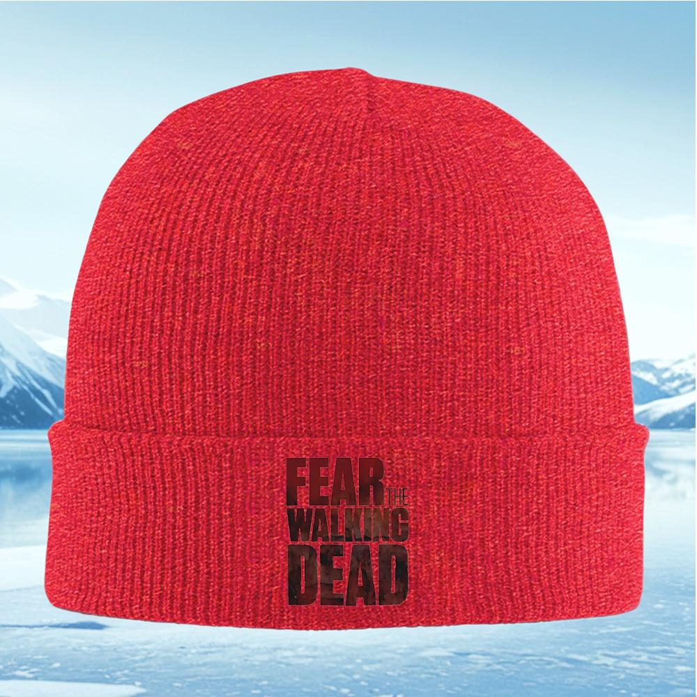 Fear the Walking Dead Dark Logo Men Women Unisex Knitted Hat Beanie Pullover Cap Winter Thermal Warm Christmas Outdoor Cycling H
