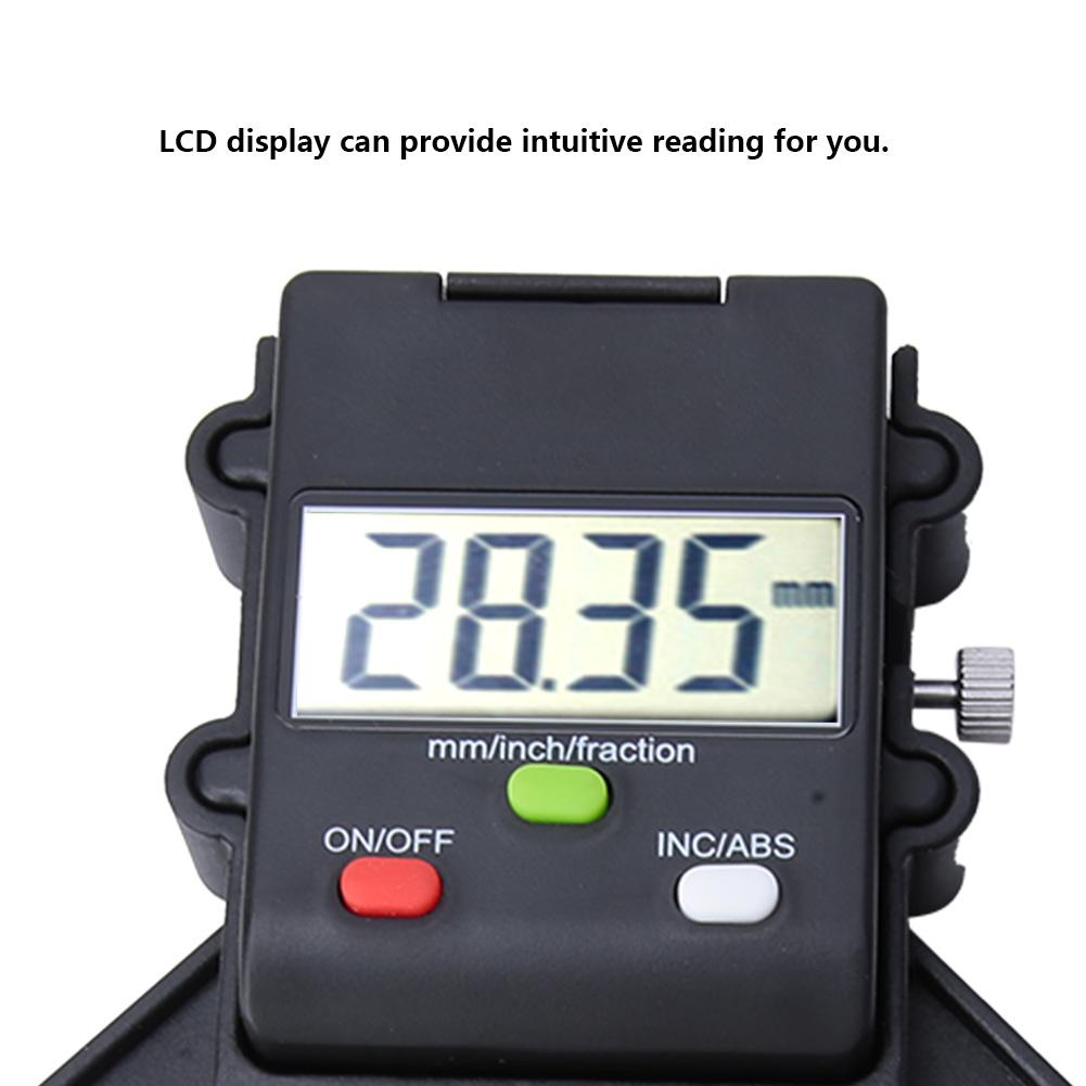 1Pcs 80mm Magnetic LCD Display Digital Depth Gauge Woodworking Hand Measuring Ruler