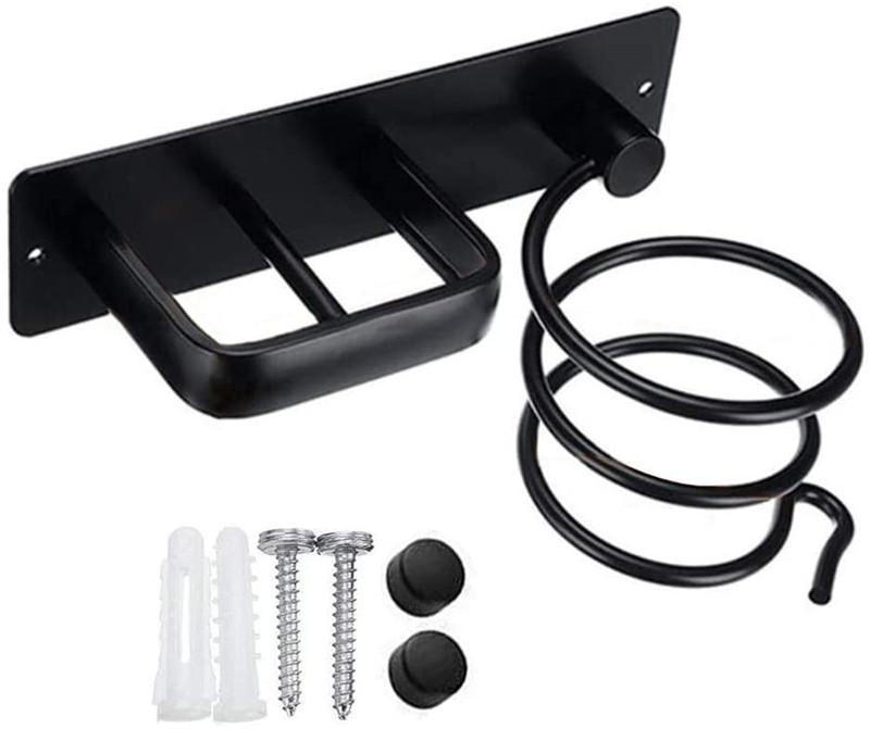 

Органайзер для фена Анодированный алюминиевый держатель Полка для хранения в ванной Комнате Щипцы для завивки чёрный