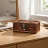 Vintage Distressed Wooden Storage Box with Metal Clasp Sturdy Decorative