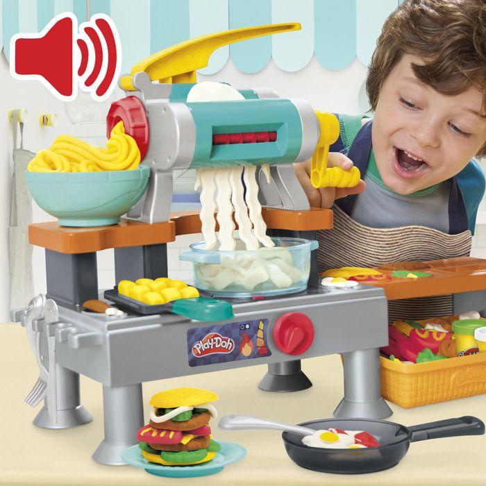 Play-Doh La Cuisine des Petits Chefs, coffret de pâte à modeler avec sons de cuisson réalistes, plus de 25 aliments à créer, dès 3 a