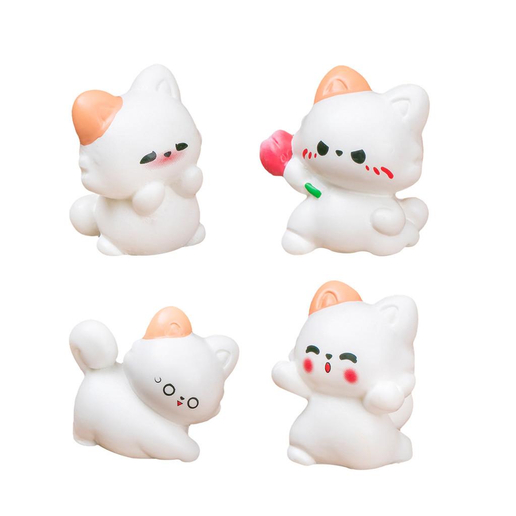 7Pcs/set Cartoon Pet Cat Miniatures Resin Animal Ornaments Fairy Garden Decoration Micro Landscape