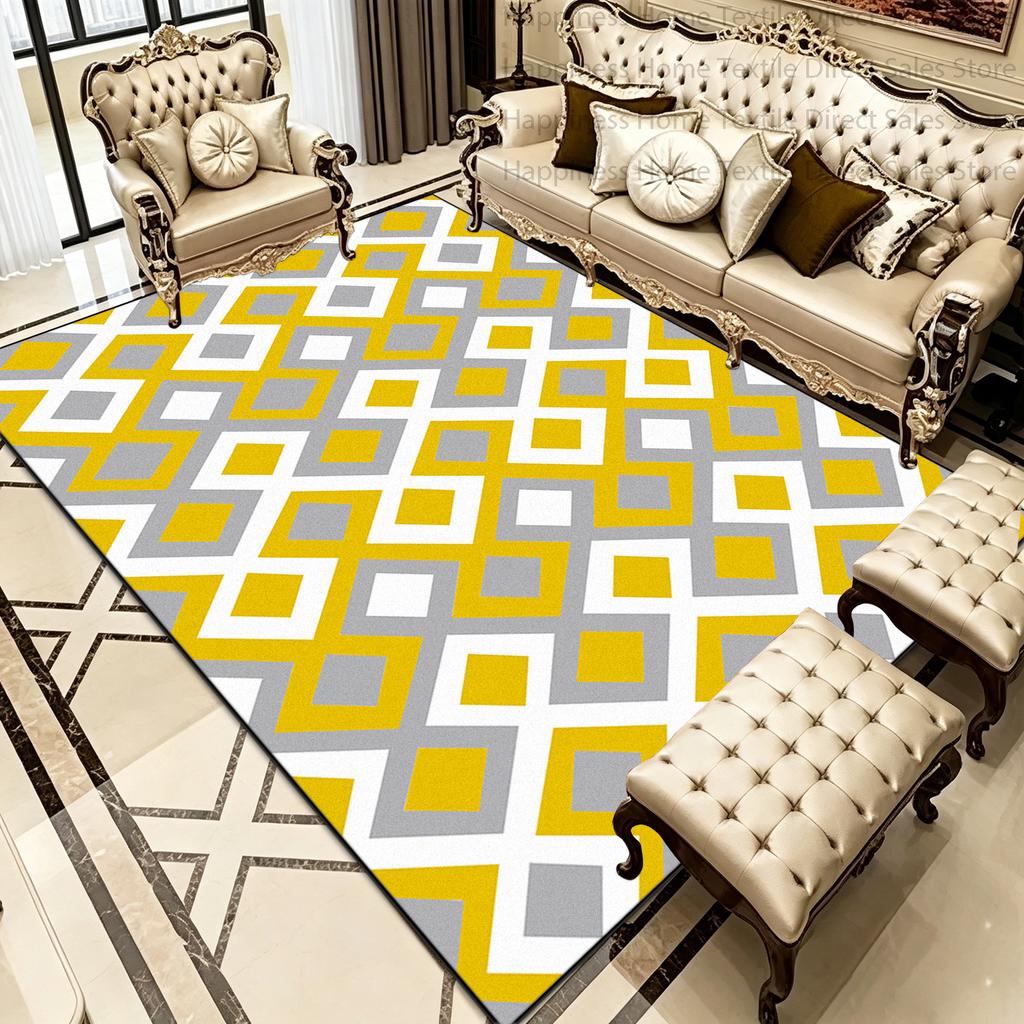 Boho Marokko Retro Stil Wohnzimmer Teppich Dekoration Schlafzimmer Rutschfest Waschbar Nachttischmatte Weich Leicht zu Reinigen Büro Luxus Teppich