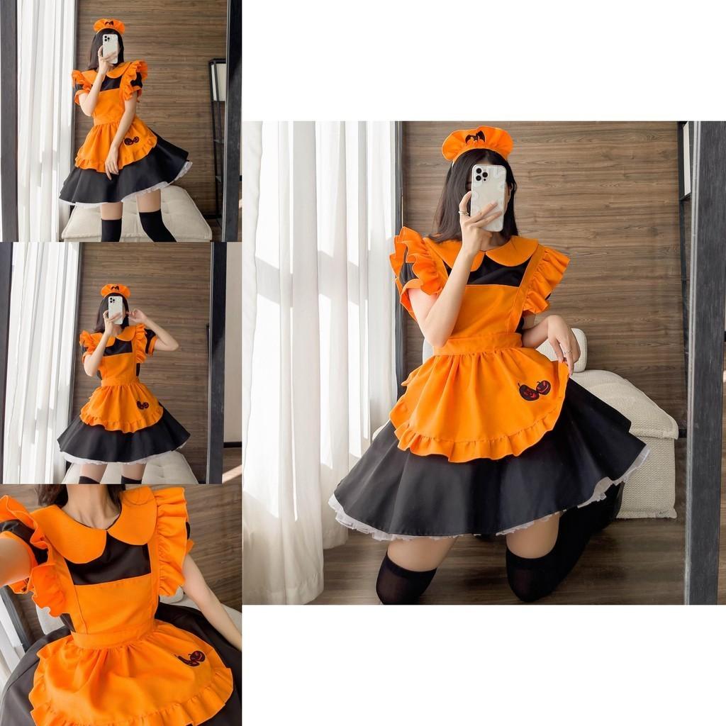 Magic Girl Role Play Dress With Pumpkin Theme For Halloween Party
