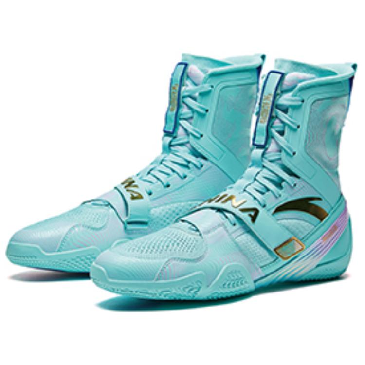 Anta Comfortable Non-Slip Durable High-Top Professional Boxing Shoes Men Shoes Green Black 412440102-7