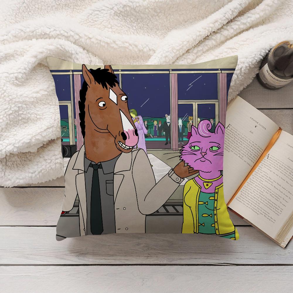 Cartoon B-BoJack H-Horseman Pillow Case Home Decoration Cushion Cover Suitable For Bedroom Car Office Sofa