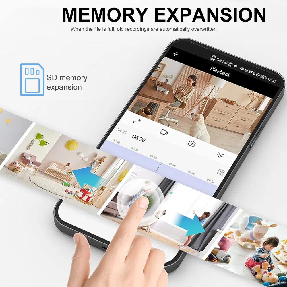 Camera for Home Network Monitoring, High-definition Baby Monitoring, Voice Monitoring, WiFi Camera Supporting Voice Recognition