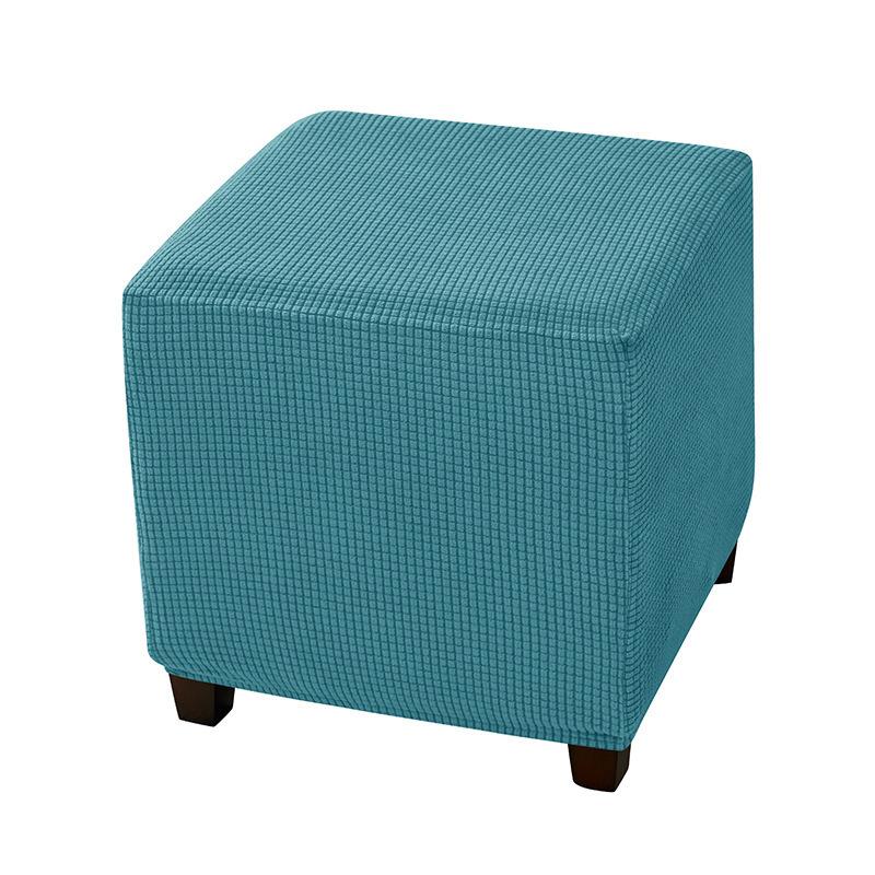 1 buc Husă elastică durabilă pentru otoman, moale, pătrată, cu elastic, rezistentă la șifonare, din catifea, ușor de instalat, lavabilă