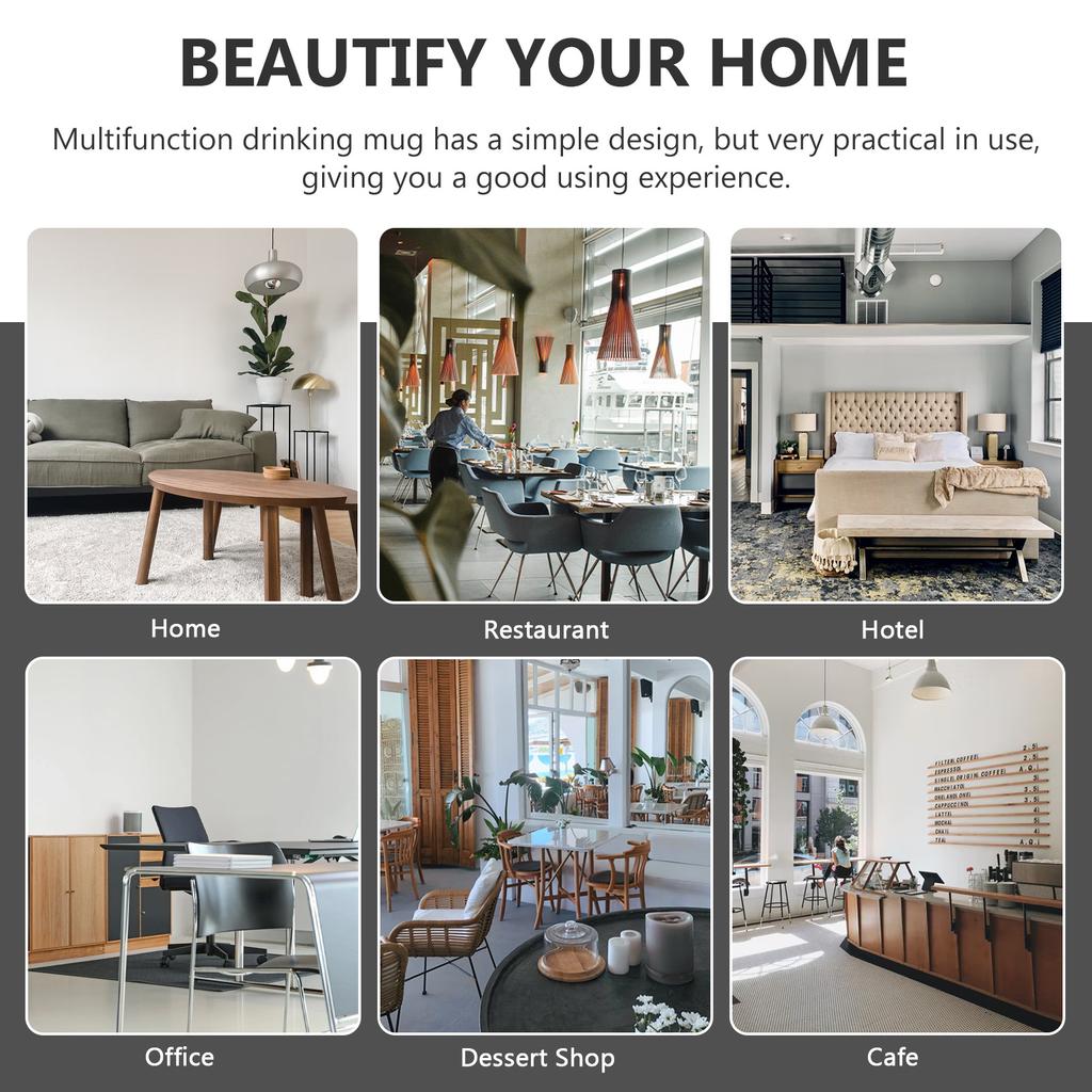 300Ml Coffee Mug Metal Drinking Cup Creative Design For Breakfast Tea Milk Hot Cocoa Non-Slip Base Multifunctional Mug