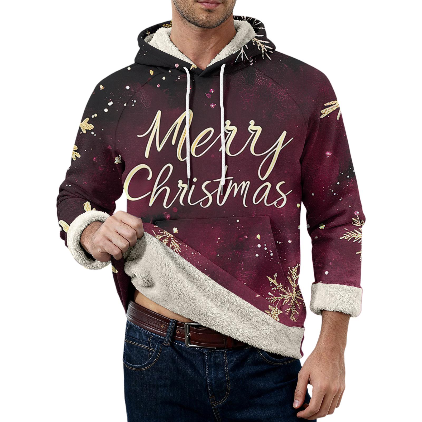 

Men s Casual Long-Sleeve Fleece Hoodie With Pockets L фиолетовый