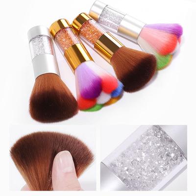 Nail Art Tools Štětec na prach Akrylový barevný štětec na make-up s vrtačkou Multifunkční čisticí štětec Dust Brush