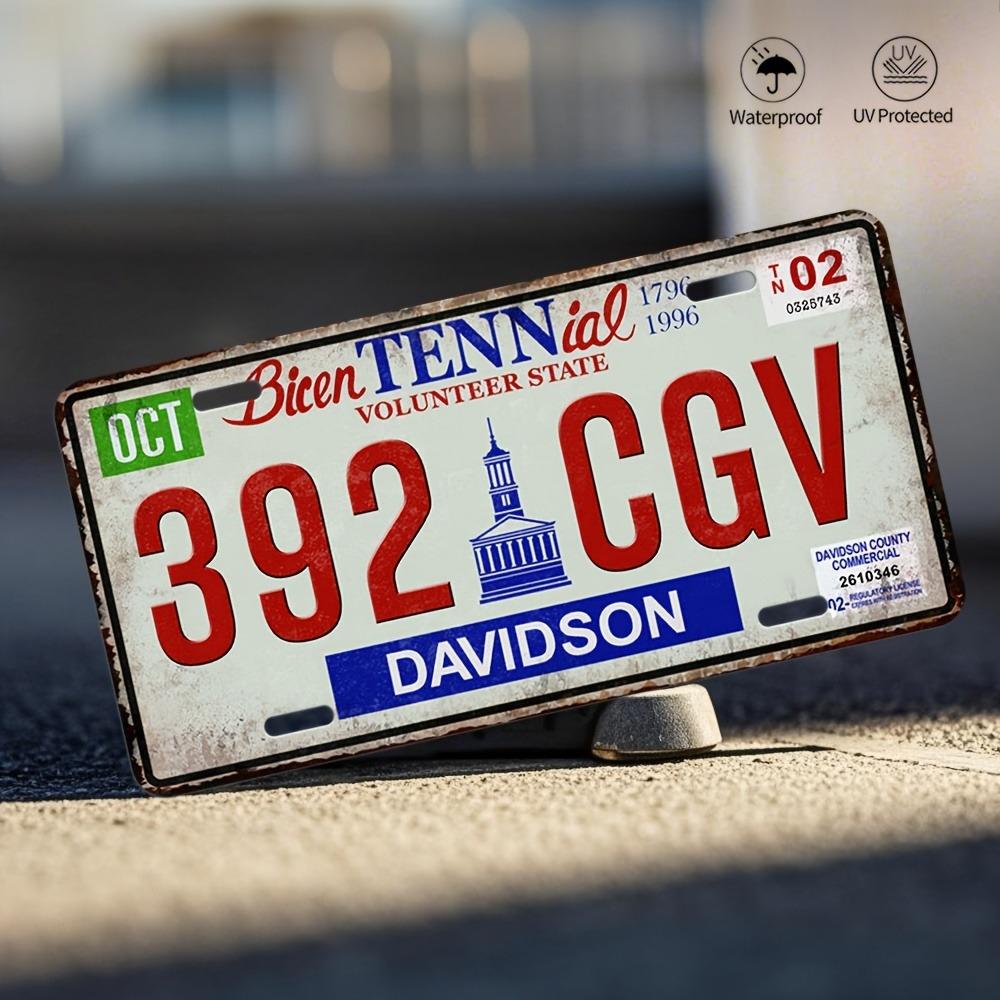 

Tennessee Bicentennial Volunteer State CGV License Plate Style D Flat Printing Metal Tin Sign Davidson County Themed Dec 15x30cm(5.9x7.8inch)