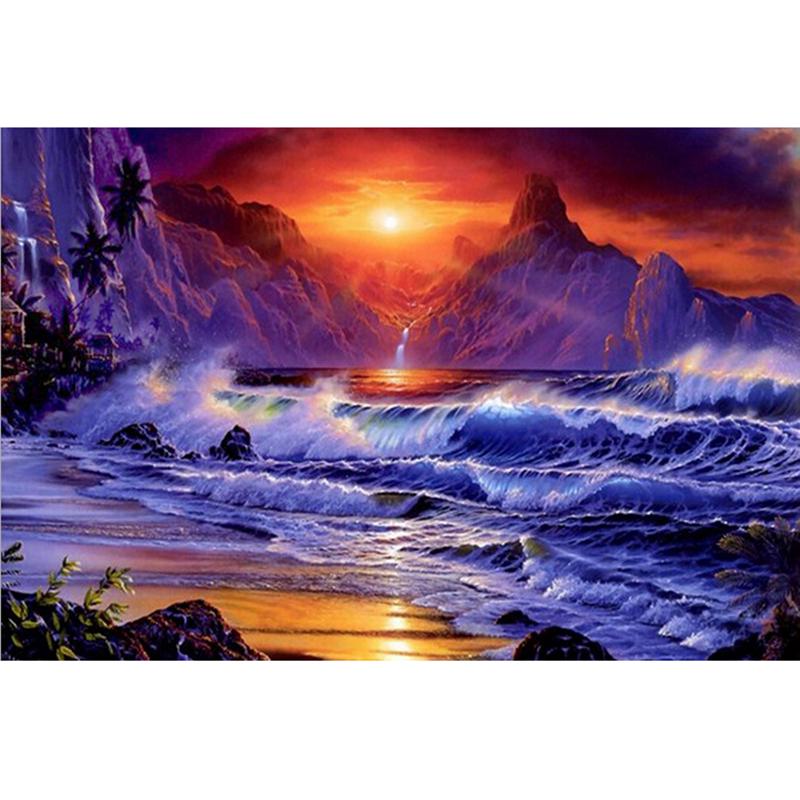 DIY 5D Diamant Malerei Wasserfall Landschaft Diamant Stickerei Blume Kreuzstich volle Runde Bohrer manuelle Kunst Geschenk Home Decor