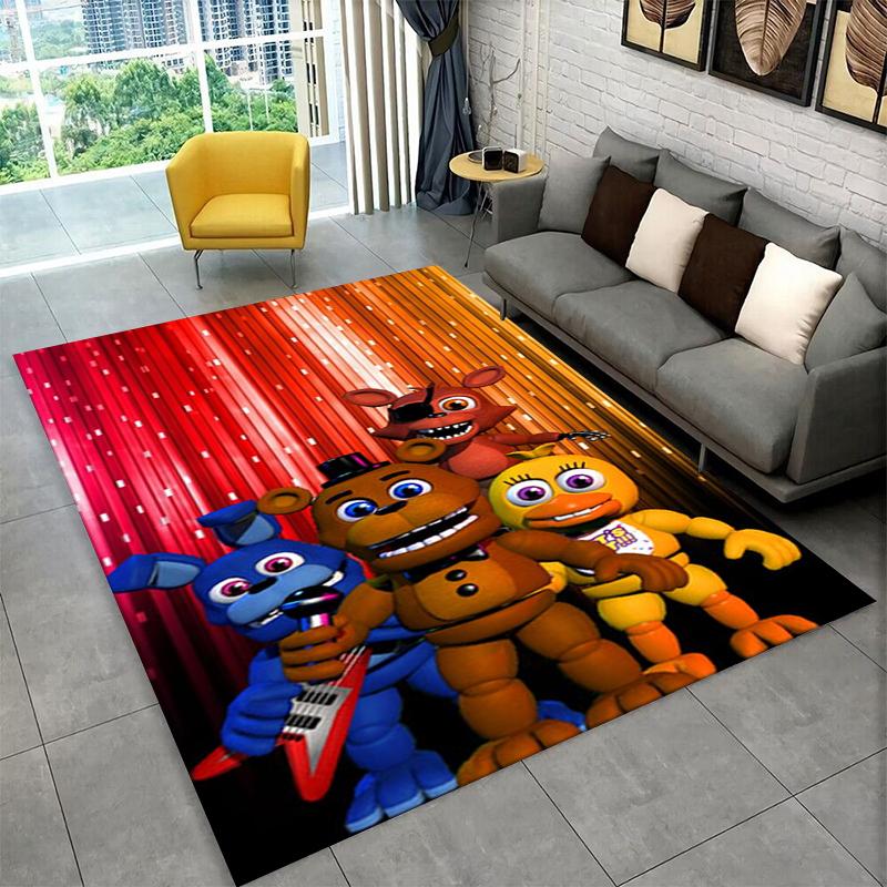 

Классический ковер-коврик F-FNAF Хоррор Игра Фредди для игровой комнаты, спальни, гостиной, дивана, домашнего декора, детский коврик, нескользящий коврик для пола 40x60cm