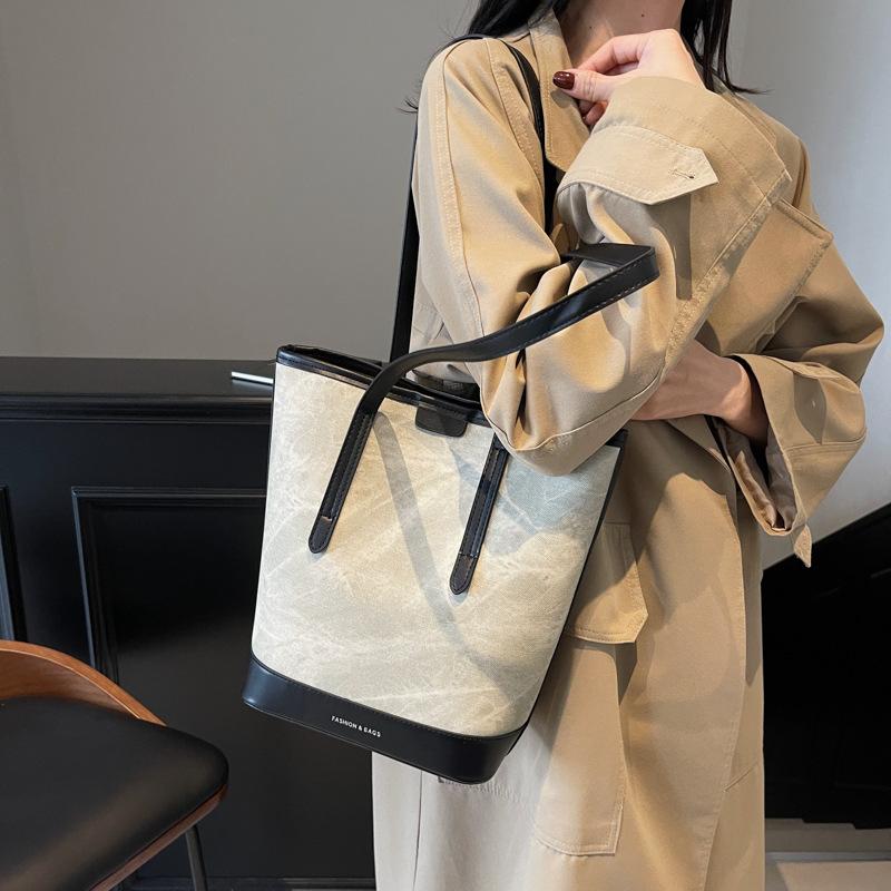 

Ретро-сумка большой вместимости для поездок на работу, женская сумка через плечо, сумка-ведро, женская сумка